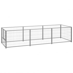 Kavez za pse srebrni 3 m² čelični