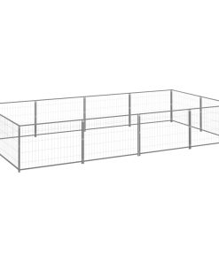 Kavez za pse srebrni 8 m² čelični