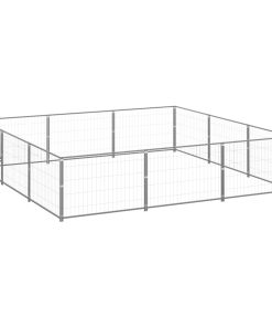 Kavez za pse srebrni 9 m² čelični