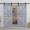 Klizna vrata s priborom za montažu 100x210 cm od borovine siva