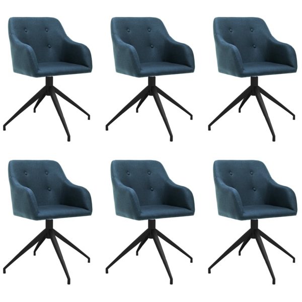 Okretne blagovaonske stolice od tkanine 6 kom plave