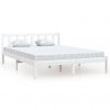 Okvir za krevet od borovine bijeli 135x190 cm UK bračni krevet