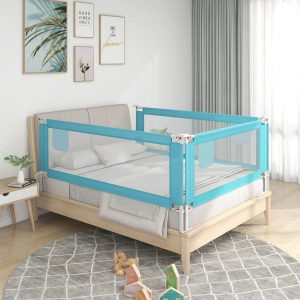 Sigurnosna ograda za dječji krevet plava 190 x 25 cm od tkanine