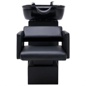 Stolica s umivaonikom crna 129 x 59 x 82 cm od umjetne kože