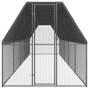Vanjski kavez za kokoši 2 x 10 x 2 m od pocinčanog čelika