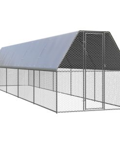 Vanjski kavez za kokoši 2 x 10 x 2 m od pocinčanog čelika