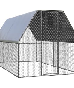 Vanjski kavez za kokoši 2 x 4 x 2 m od pocinčanog čelika