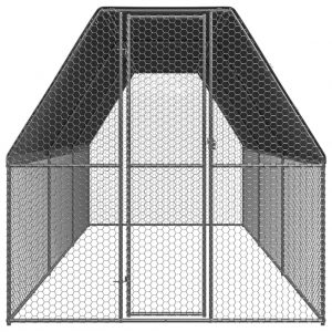 Vanjski kavez za kokoši 2 x 6 x 2 m od pocinčanog čelika