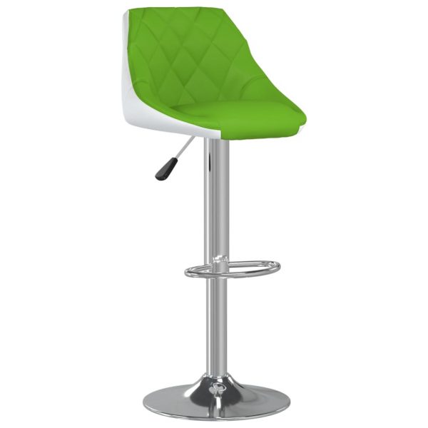 Barski stolac od umjetne kože zeleno-bijeli