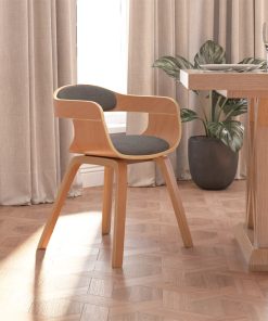 Blagovaonska stolica svjetlosiva od savijenog drva i tkanine