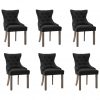 Blagovaonske stolice od tkanine 6 kom crne