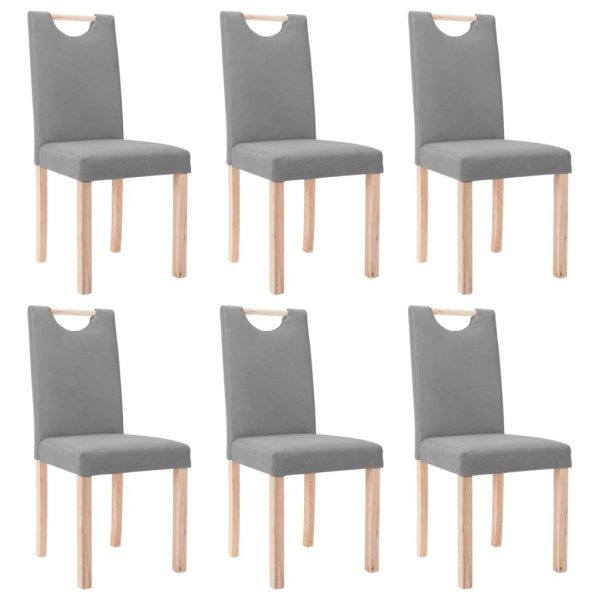 Blagovaonske stolice od tkanine 6 kom svjetlosive