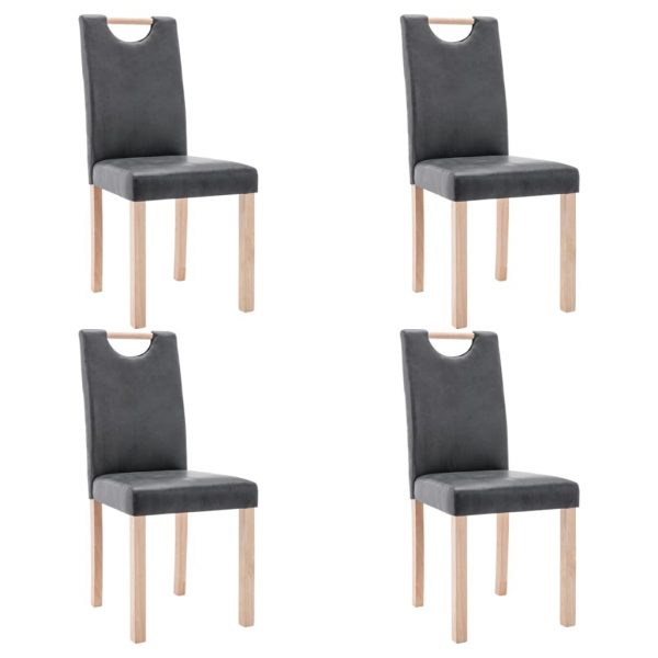 Blagovaonske stolice od umjetne brušene kože 4 kom sive