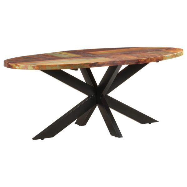 Blagovaonski stol ovalni 200x100x75 cm masivno obnovljeno drvo