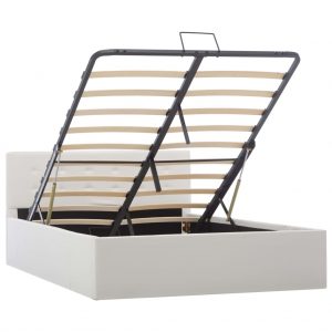 Hidraulični okvir za krevet od umjetne kože bijeli 120 x 200 cm