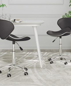 Okretne blagovaonske stolice od umjetne kože 2 kom sive