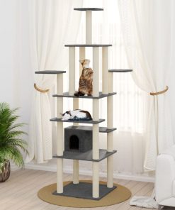 Penjalica za mačke sa stupovima za grebanje tamnosiva 183 cm