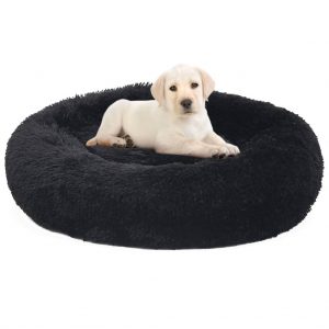 Perivi jastuk za pse i mačke crni 90 x 90 x 16 cm plišani