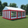 Vrtni šator od PVC-a 4 x 6 crveno-bijeli