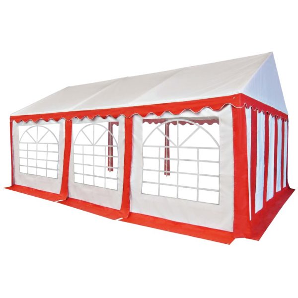 Vrtni šator od PVC-a 4 x 6 crveno-bijeli