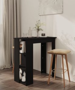 Barski stol s policom crni 102 x 50 x 103
