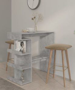 Barski stol sa stalkom boja betona 100 x 50 x 101