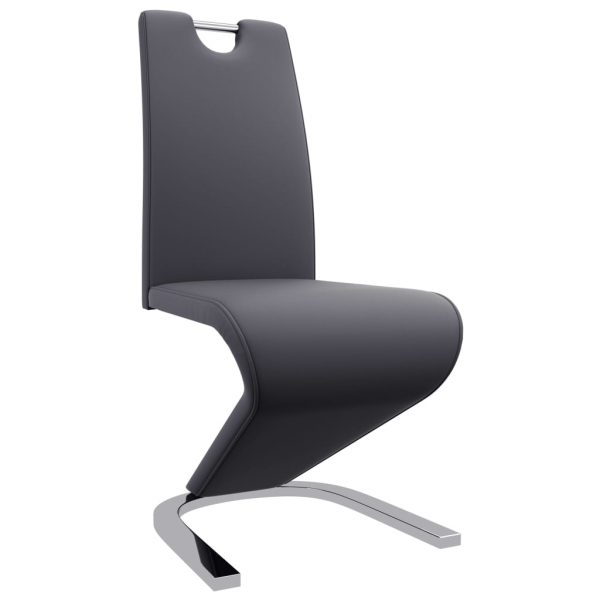 Blagovaonske stolice cik-cak oblika od umjetne kože 4 kom sive