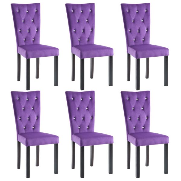 Blagovaonske stolice od baršuna 6 kom ljubičaste