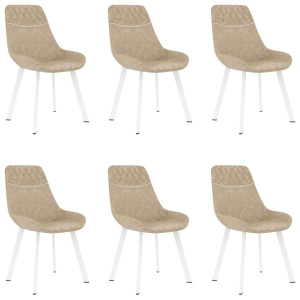 Blagovaonske stolice od umjetne kože 6 kom krem