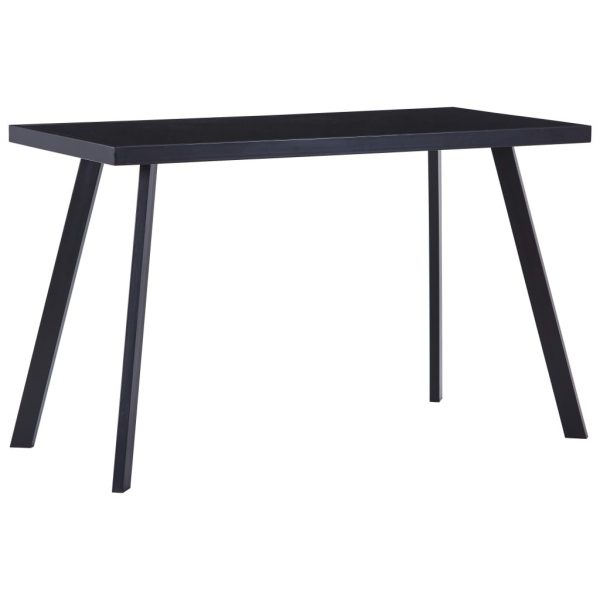 Blagovaonski stol crni 120 x 60 x 75 cm od kaljenog stakla