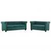 Chesterfield sofa set 2 komada baršunasta presvlaka zelena