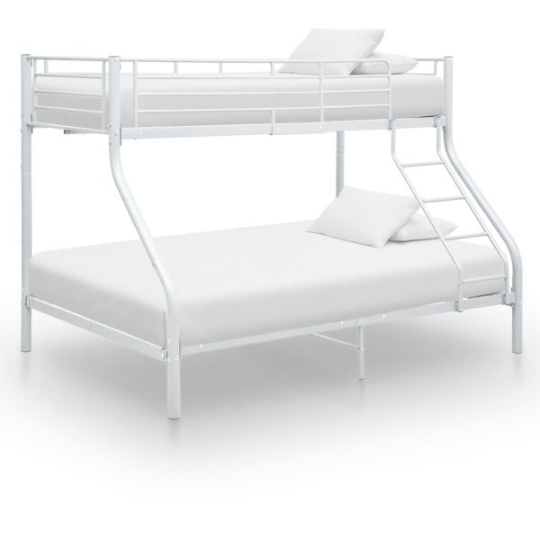 Okvir za krevet na kat bijeli metalni 140 x 200 / 90 x 200 cm