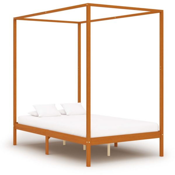 Okvir za krevet s baldahinom i 2 ladice 120 x 200 cm borovina