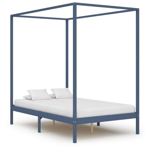 Okvir za krevet s baldahinom i 4 ladice 140 x 200 cm borovina