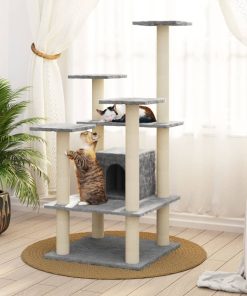 Penjalica za mačke sa stupovima za grebanje svjetlosiva 110 cm