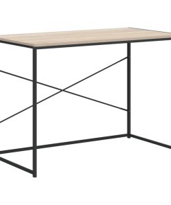 Stol za računalo crni i boja hrasta 110x60x70 cm od iverice