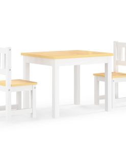 3-dijelni set dječjeg stola i stolica bijeli i bež MDF