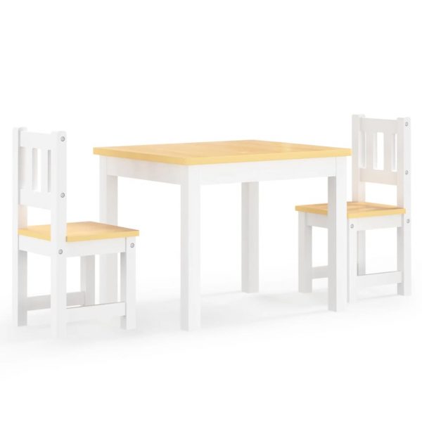 3-dijelni set dječjeg stola i stolica bijeli i bež MDF