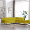 5-dijelni set sofa od tkanine žuti