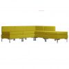 5-dijelni set sofa od tkanine žuti