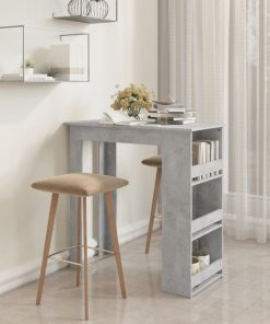 Barski stol sa stalkom za pohranu boja betona 102x50x103