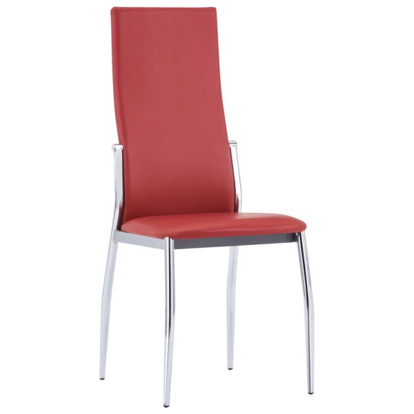 Blagovaonske stolice od umjetne kože 2 kom crvene