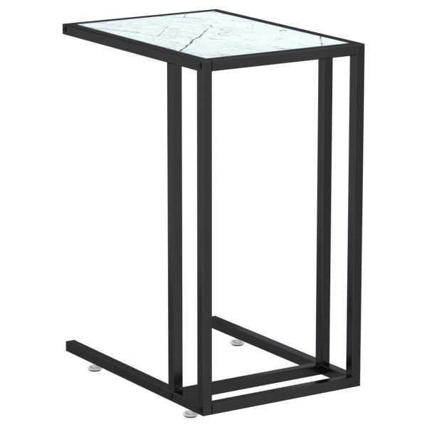 Bočni stolić za računalo bijeli 50x35x65 cm od kaljenog stakla