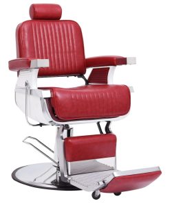 Brijačka stolica od umjetne kože crvena 68 x 69 x 116 cm