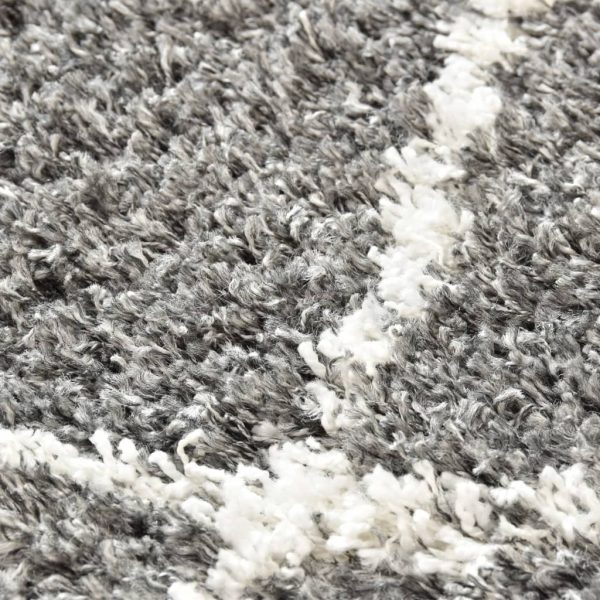 Čupavi berberski tepih PP sivi i bež 120 x 170 cm