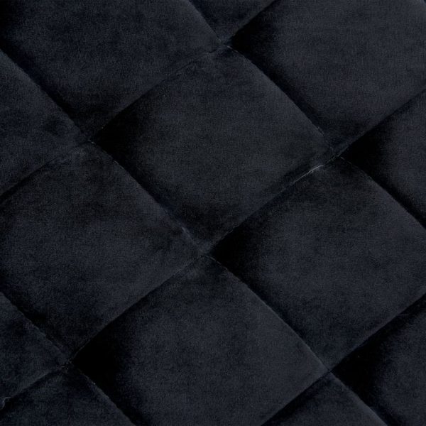 Klupa od crne baršunaste tkanine i nehrđajućeg čelika 97 cm