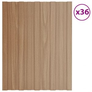 Krovni paneli 36 kom od pocinčanog čelika boja drva 60 x 45 cm