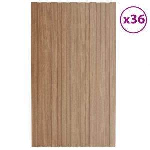 Krovni paneli 36 kom od pocinčanog čelika boja drva 80 x 45 cm