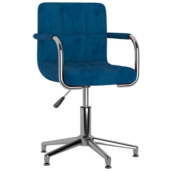 Okretna uredska stolica plava baršunasta