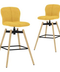 Okretne barske stolice od tkanine 2 kom žute